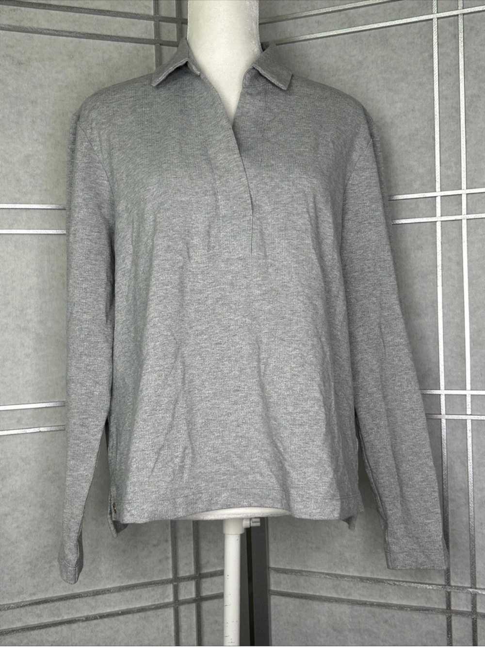 Women’s Lilly Pulitzer Emalia Top Shimmer Terry Heathered Seaside Grey Size L